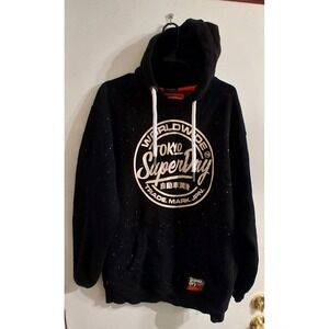 Tokyo Superdry Streetwear Hoodie L Oversized Heavy Knit EUC